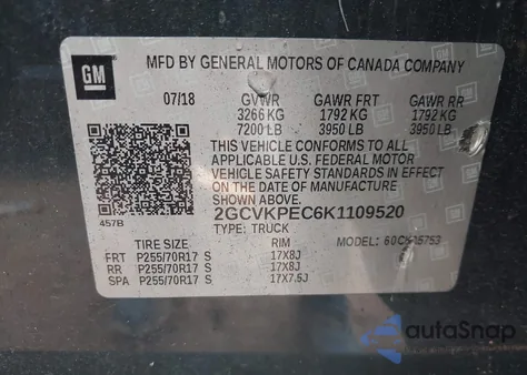 2019 Chevrolet Silverado 1500 Ld Lt из США, поврежденный, VIN 2GCVKPEC6K1109520